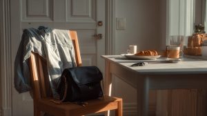 Kleding en tas klaargelegd op stoel voor een rustige ochtend routine zonder haast