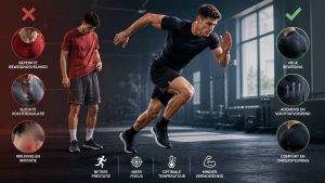 Sportkleding prestaties vergeleken: beperkte bewegingsvrijheid en slechte vochtregulatie versus optimale ondersteuning