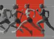 Sportkleding prestaties zichtbaar bij hardlopers in beweging met focus op techniek en lichaamscoördinatie