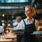 Horecamedewerker tilt servies op de juiste manier om fysieke klachten horeca tijdens lange diensten te voorkomen.