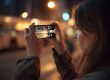 Persoon gebruikt smartphone in de avond, terwijl minder schermtijd thuis helpt om bewuster met telefoongebruik om te gaan.