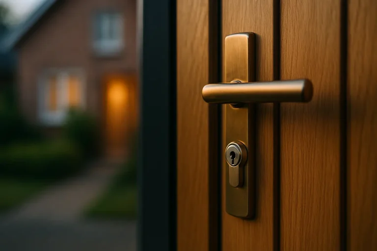 Een veilig huis en je gemoedsrust: wat een slotenmaker in Herten daarmee te maken heeft Moderne voordeur met veilig slot voor slotenmaker Herten